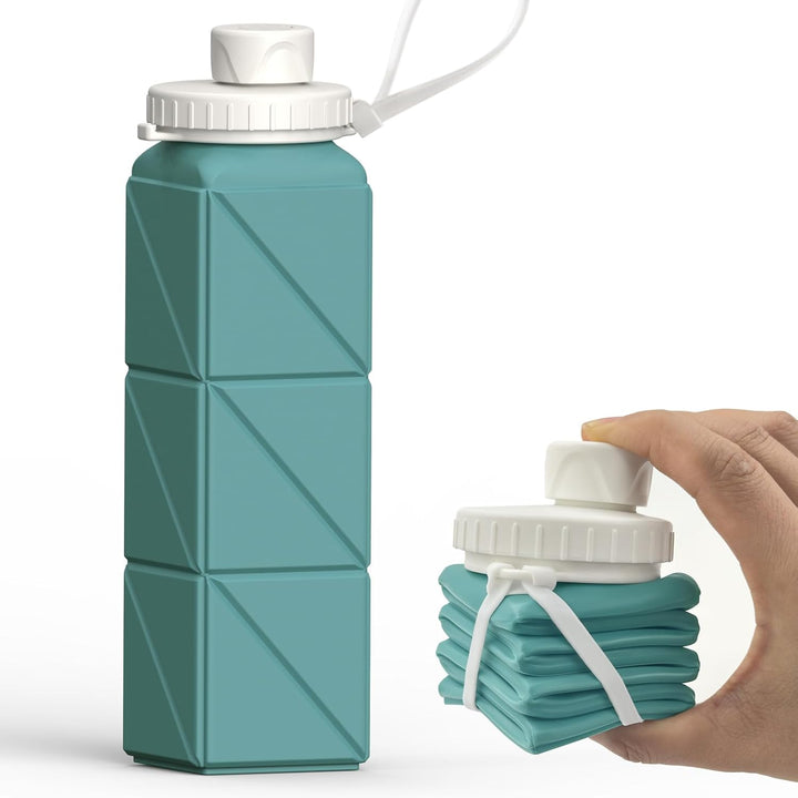 Collapsible Silicone Bottle – 610ml, Leak-proof & Portable-Blue-Nora Luxe