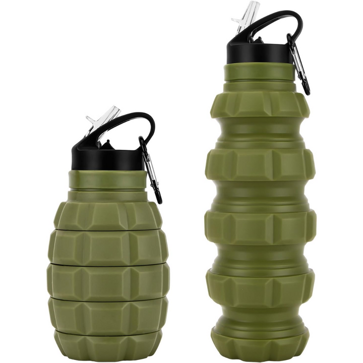 Collapsible Travel Water Bottle - 575 ML Reusable Silicone-Green-Nora Luxe