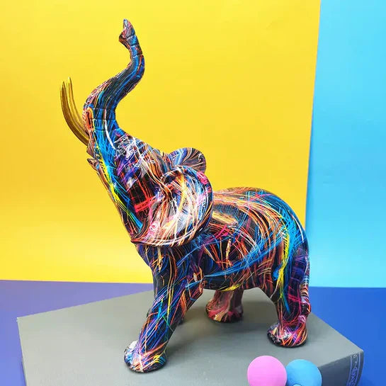 Colored Elephant Sculpture - ColorSplash-Nora Luxe