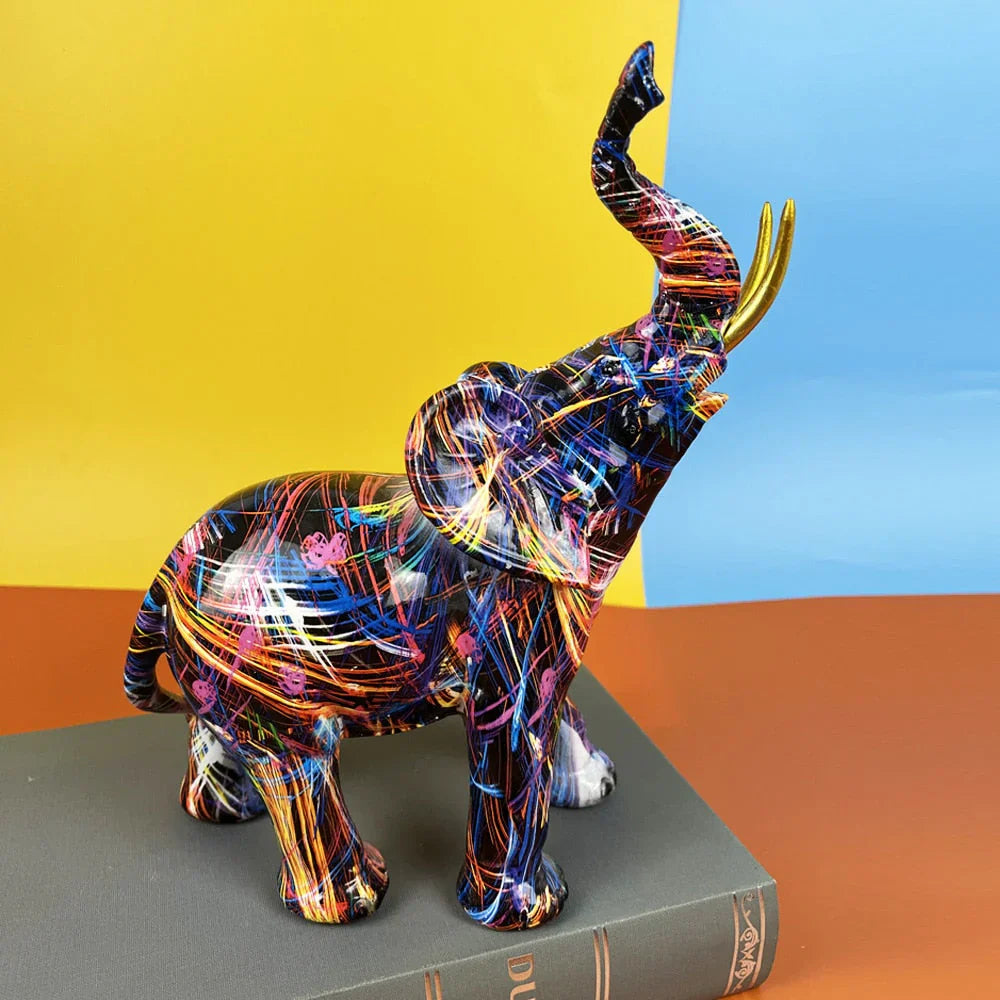 Colored Elephant Sculpture - ColorSplash-Nora Luxe