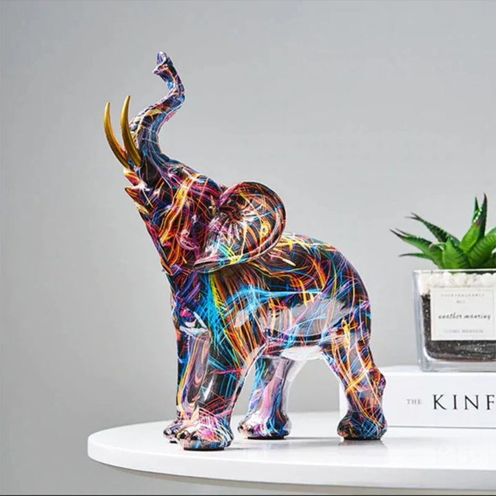Colored Elephant Sculpture - ColorSplash-Nora Luxe