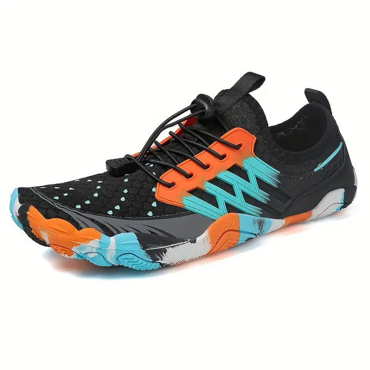 Colorful Ladies Barefoot Water Shoes - AquaStride-Black-3.0-Nora Luxe