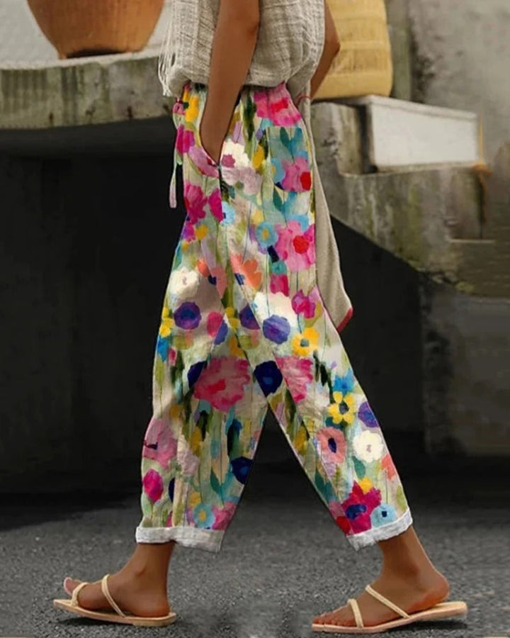 Colourful women's jogging trousers with elastic waistband – Nova-M-Nora Luxe