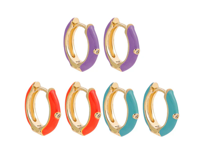Colourful Earcandy Earrings | Stylish & Fun Jewellery-Lavender-Cherry Red-Lake Blue-Nora Luxe