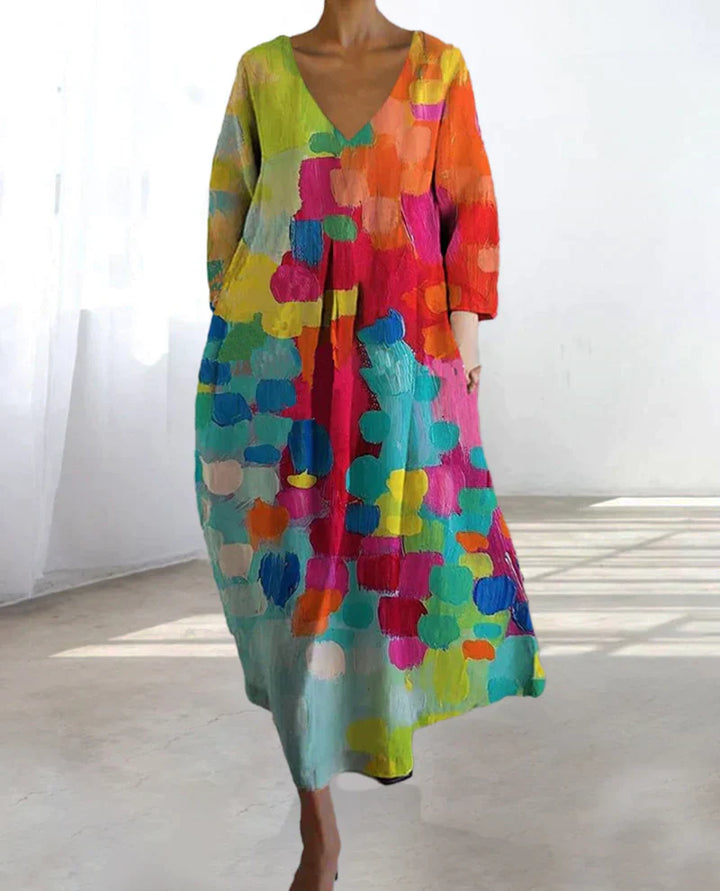 Colourful Printed Dress - Yara-S-The Livary