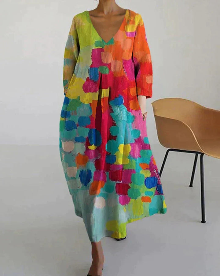 Colourful Printed Dress - Yara-S-The Livary