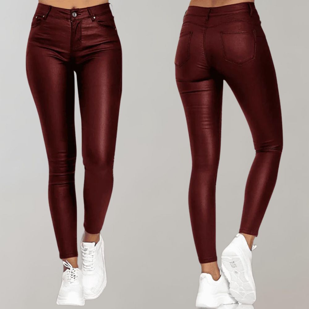 Comfort Fit Trousers - Luxura-Red-S-Nora Luxe