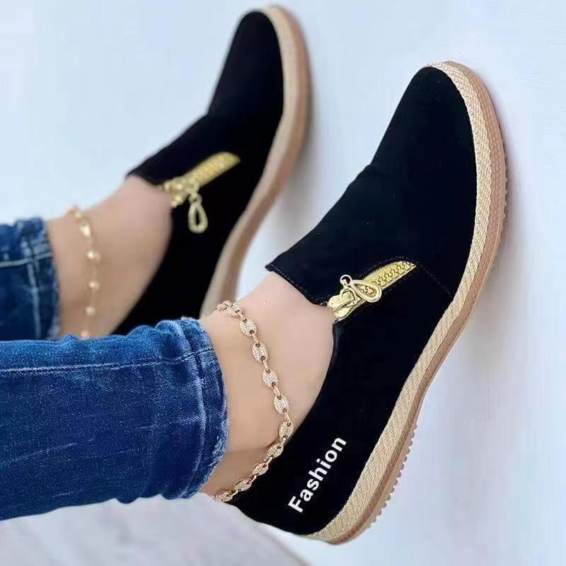 Comfort Slip-On Sneakers for Women – Lina-Black-3-Nora Luxe