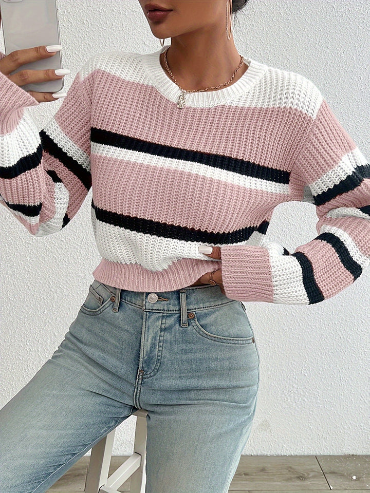 Comfortable and Stylish Knitted Sweater - Sienna-Blue-S-Nora Luxe