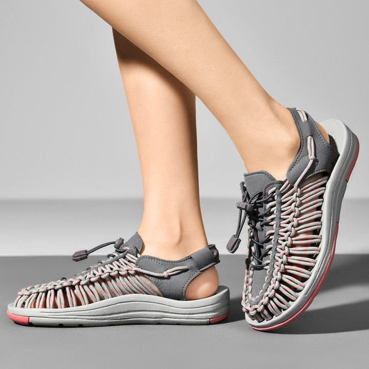 Comfortable and stylish summer sandals – Lioris-Gray Pink-4.5-Nora Luxe
