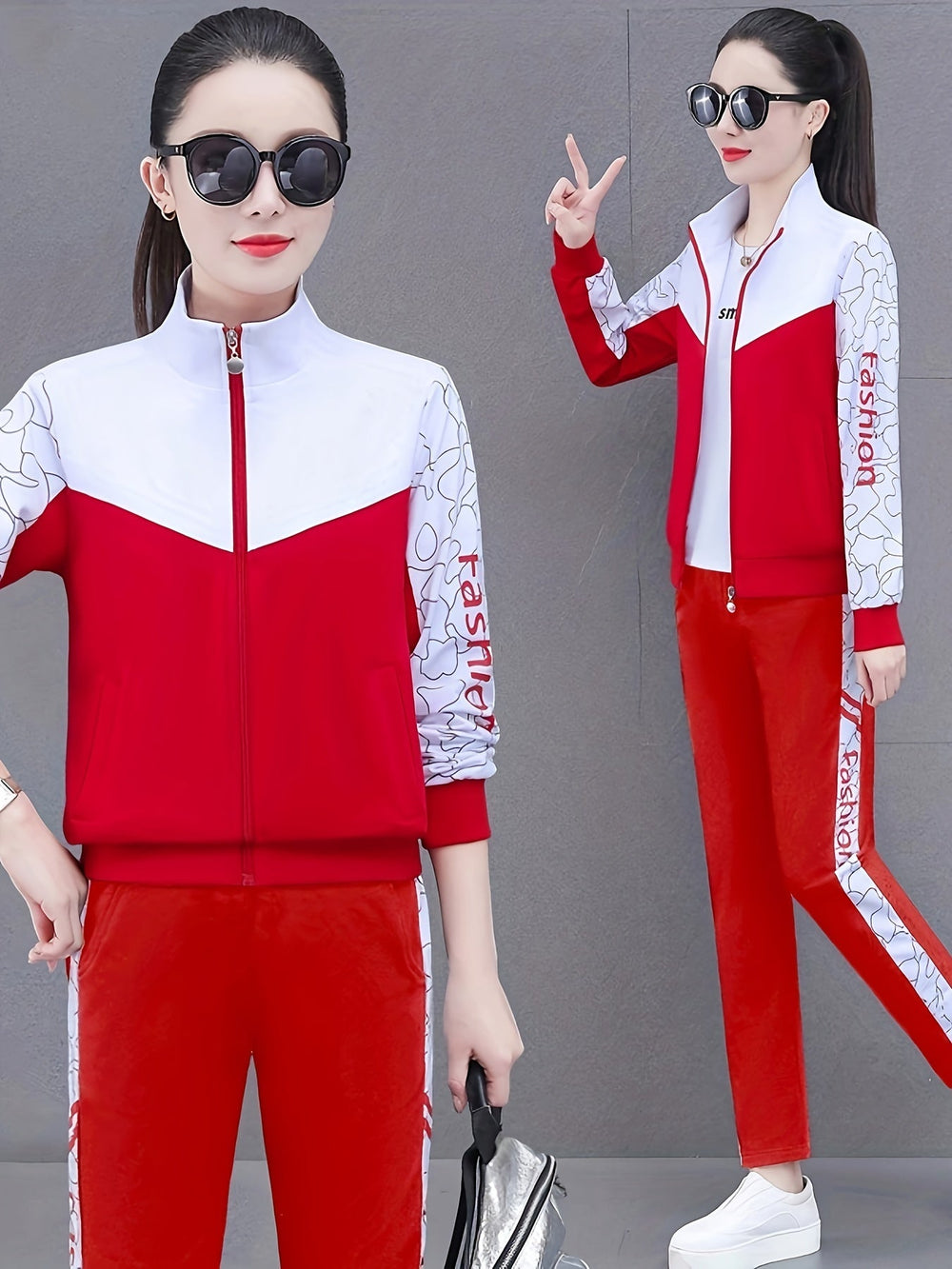 Comfortable and Stylish Tracksuit for Women - Sabine-Red - Red-M-Nora Luxe