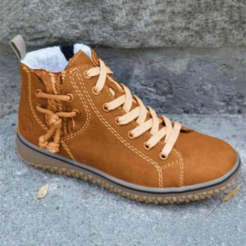 Comfortable Ankle Boots with Support and Style - Luna-Camel Brown-3-Nora Luxe