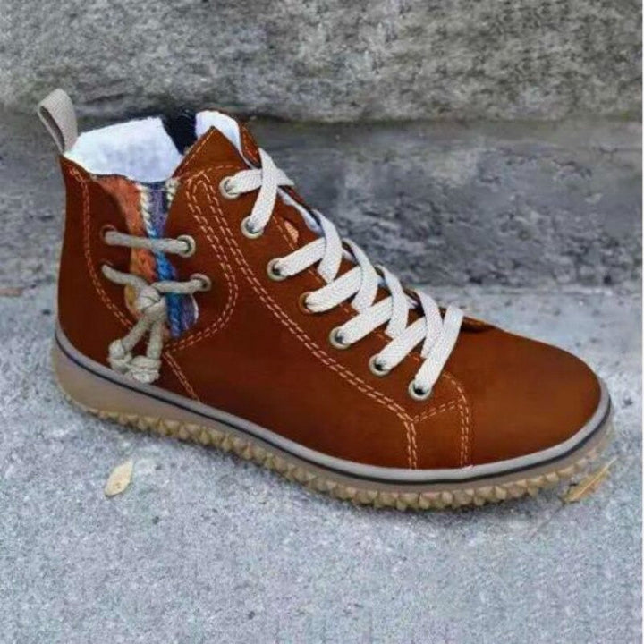 Comfortable Ankle Boots with Support and Style - Luna-Red-3-Nora Luxe