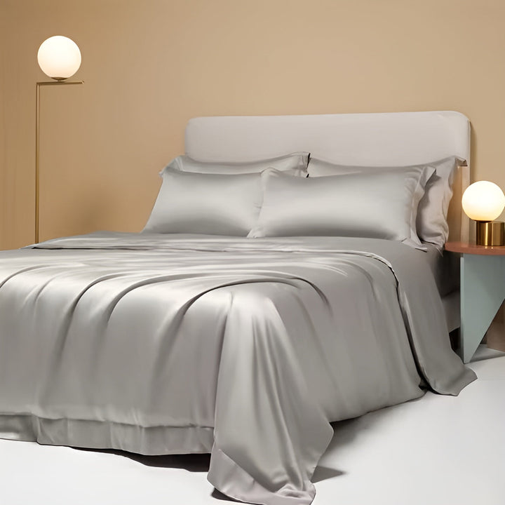 Comfortable Bamboo Duvet Cover - BambooDreams-Light grey-59.06″ × 78.74″-Nora Luxe
