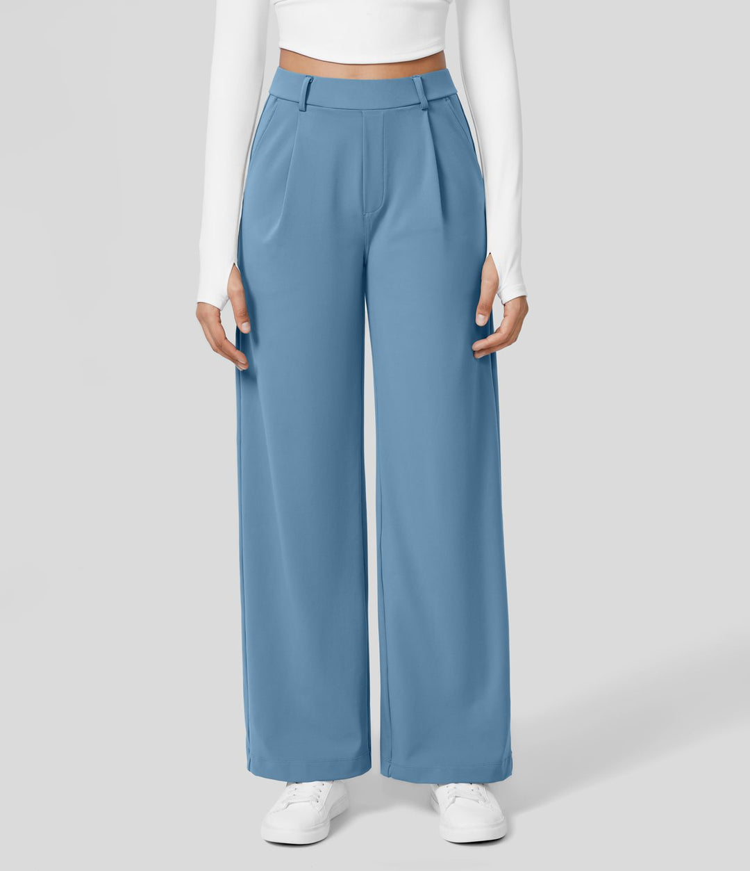 Comfortable Casual Trousers - Ace-Blue-S-36-Nora Luxe