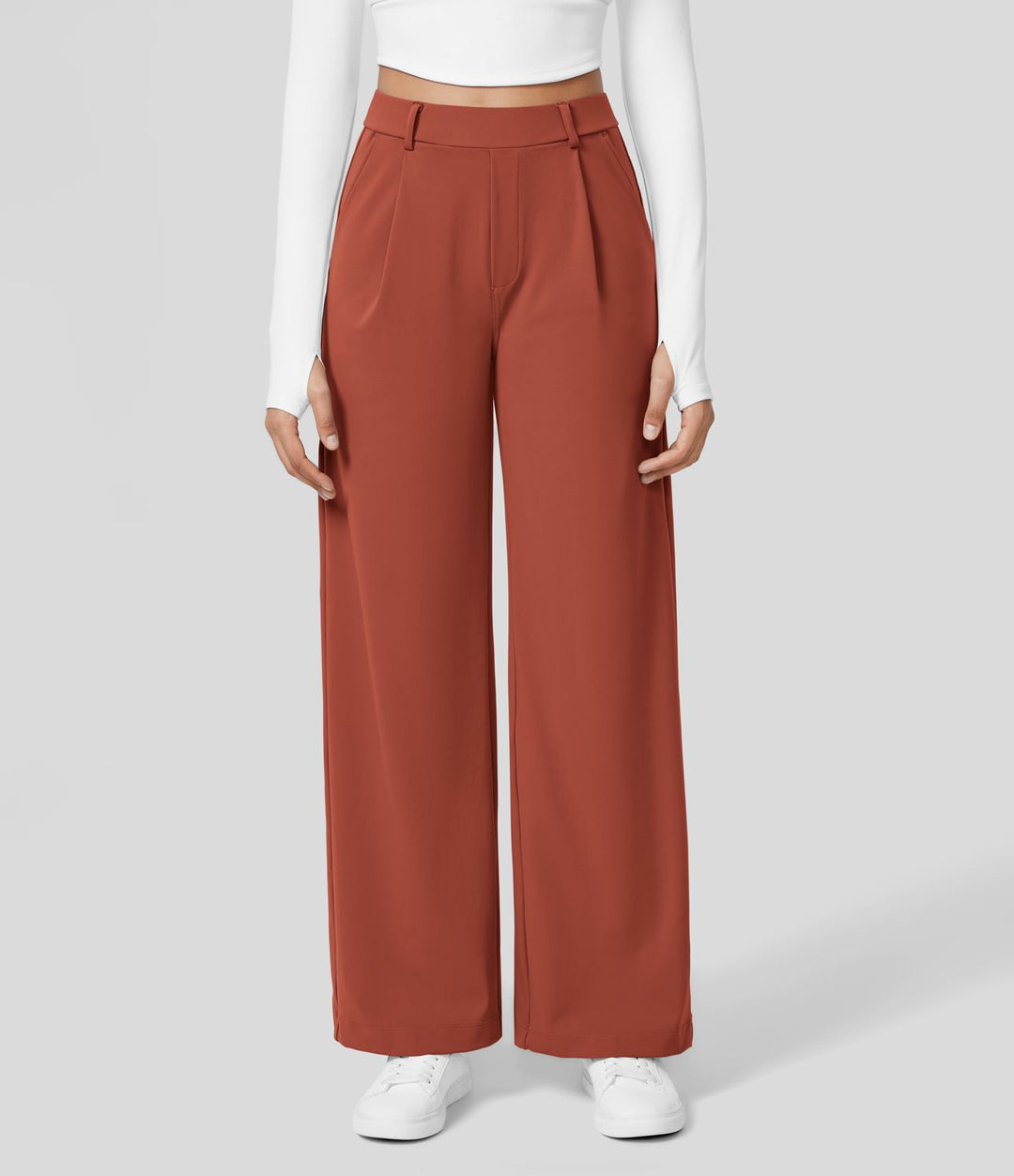 Comfortable Casual Trousers - Ace-Red-S-36-Nora Luxe