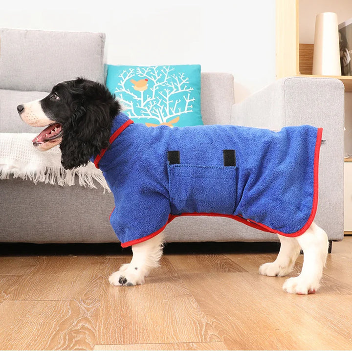 Comfortable Dog Bathrobe - Finn-Blue-XS-Nora Luxe