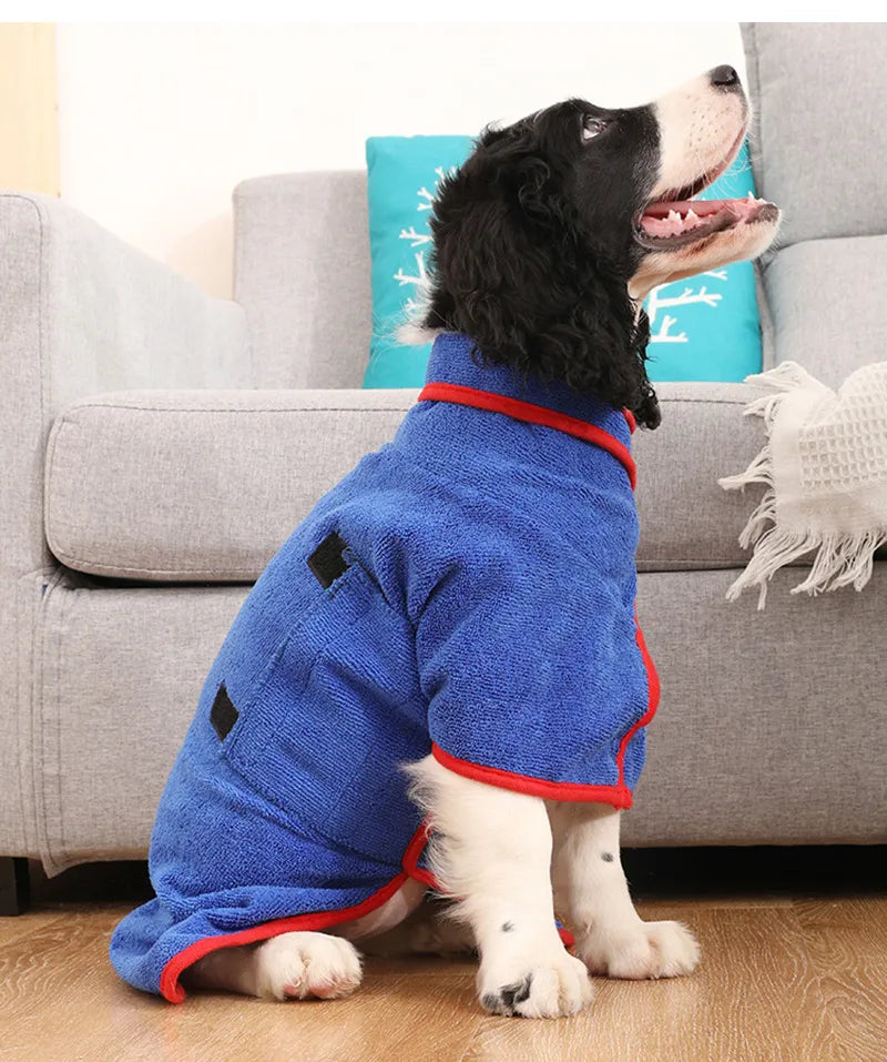 Comfortable Dog Bathrobe - Finn-Blue-XS-Nora Luxe