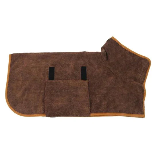 Comfortable Dog Bathrobe - Finn-Brown-XS-Nora Luxe