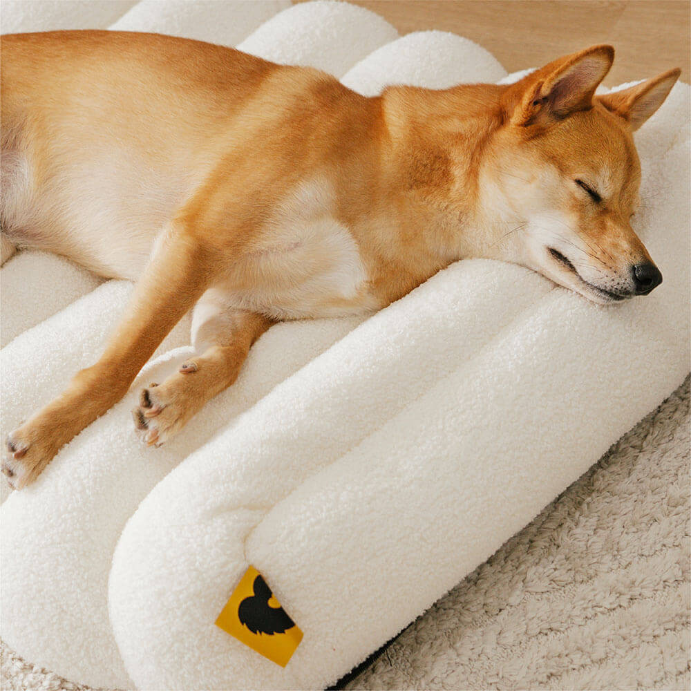 Comfortable Dog Bed - Cheesecake Comfort Bed-White-M-Nora Luxe