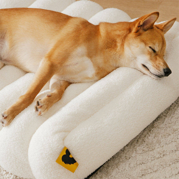Comfortable Dog Bed - Cheesecake Comfort Bed-White-M-Nora Luxe