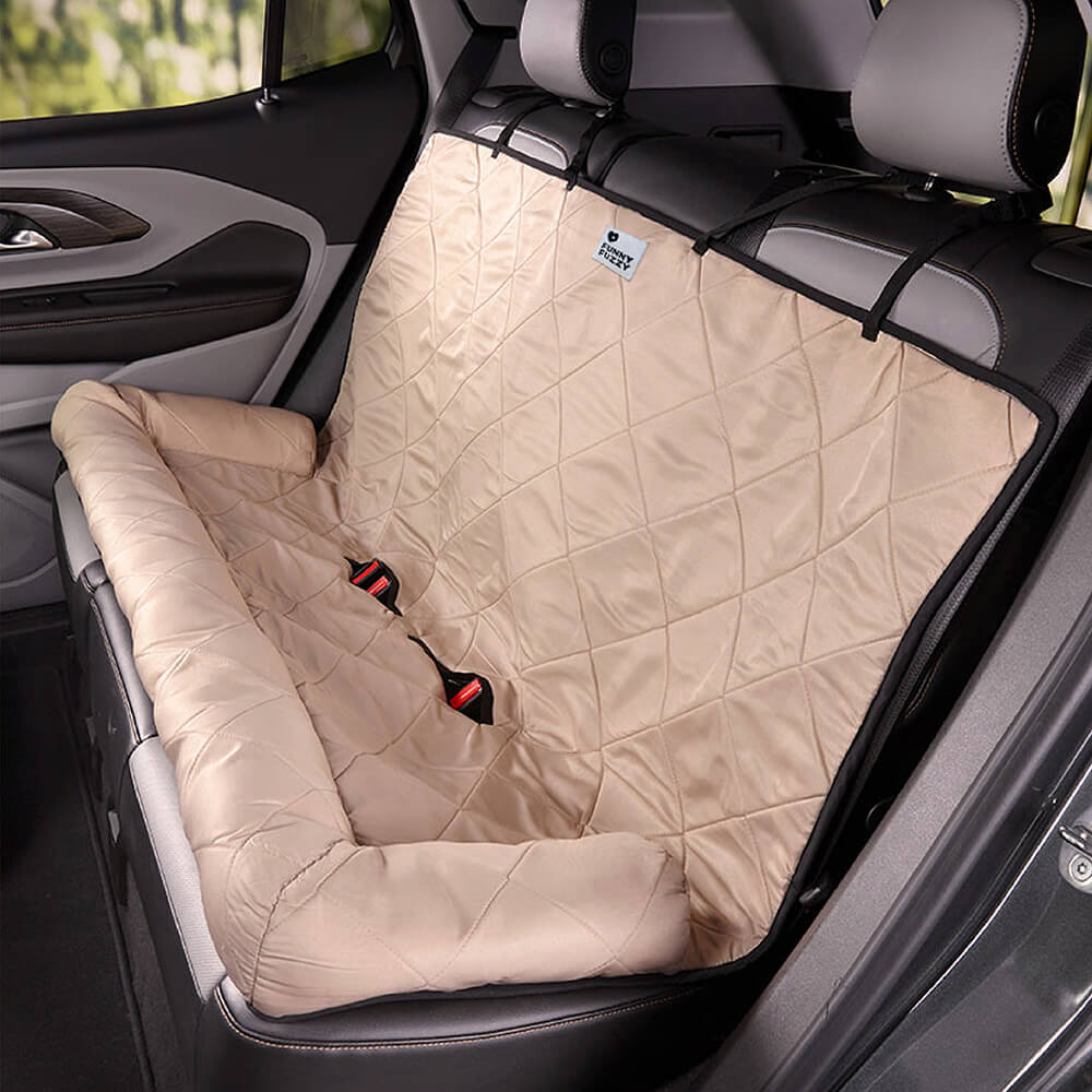 Comfortable Dog Car Bed - RoadPaw-Khaki Cream-Nora Luxe