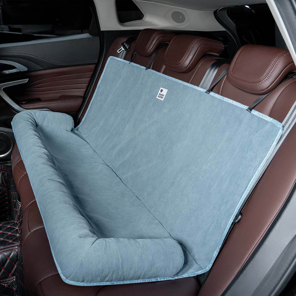 Comfortable Dog Car Bed - RoadPaw-Khaki Cream-Nora Luxe