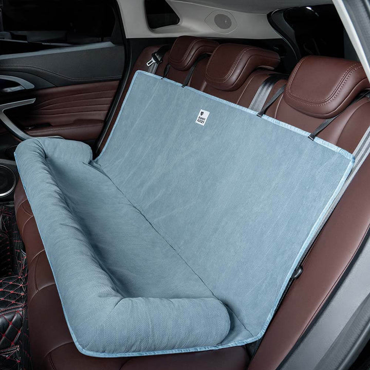 Comfortable Dog Car Bed - RoadPaw-Khaki Cream-Nora Luxe