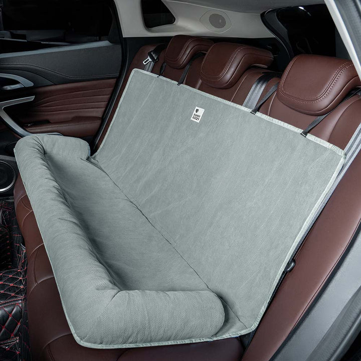 Comfortable Dog Car Bed - RoadPaw-Khaki Cream-Nora Luxe