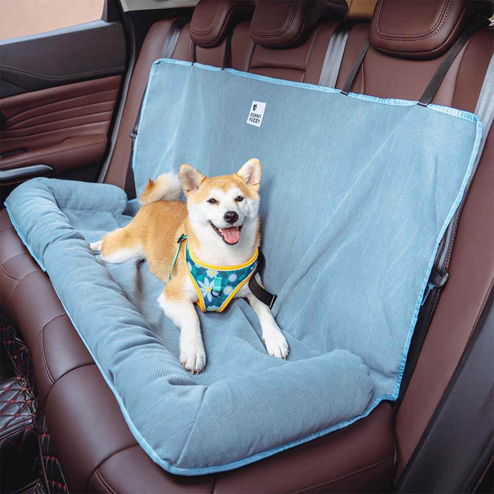 Comfortable Dog Car Bed - RoadPaw-Khaki Cream-Nora Luxe