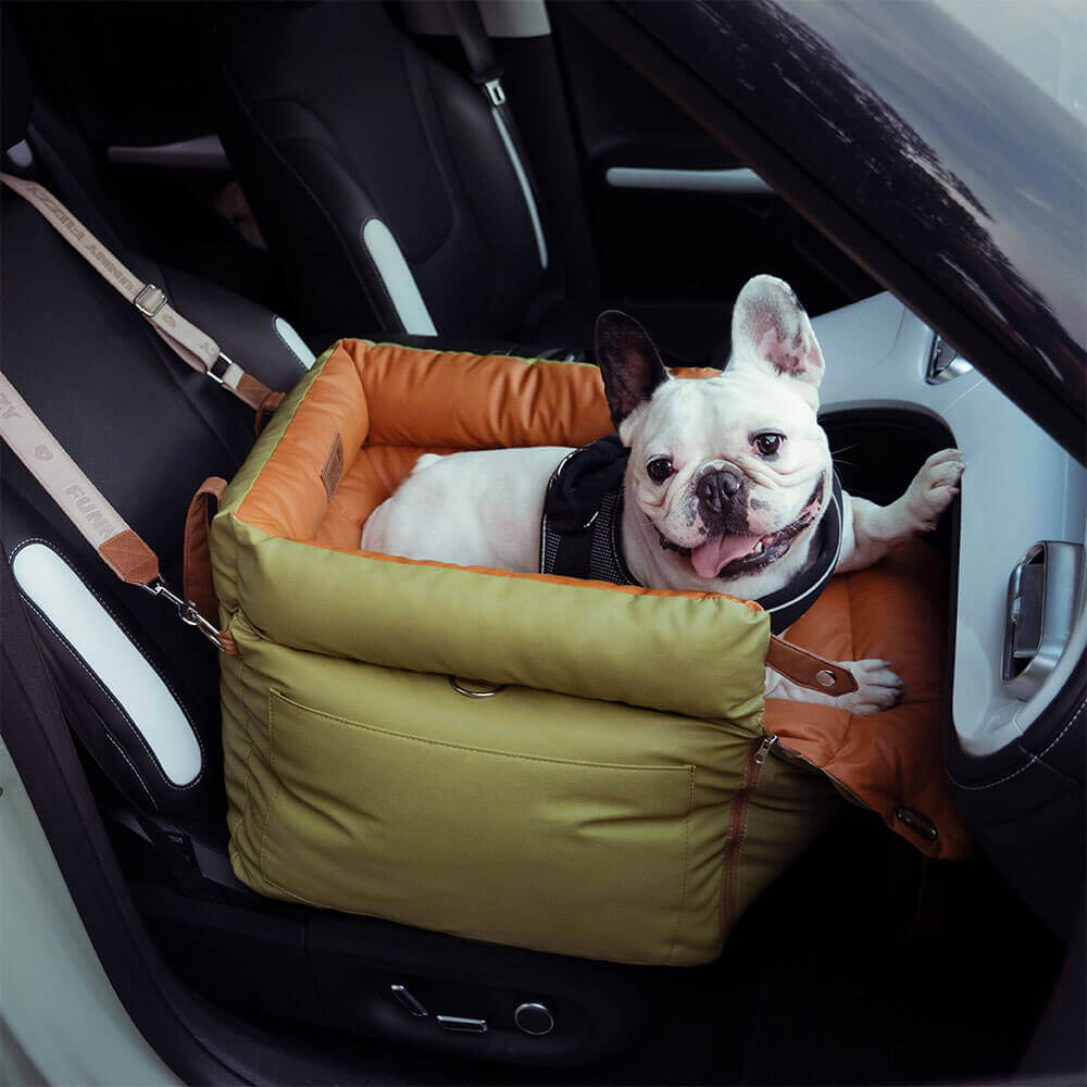 Comfortable Dog Car Seat - PawLuxury-Orange Green-Nora Luxe
