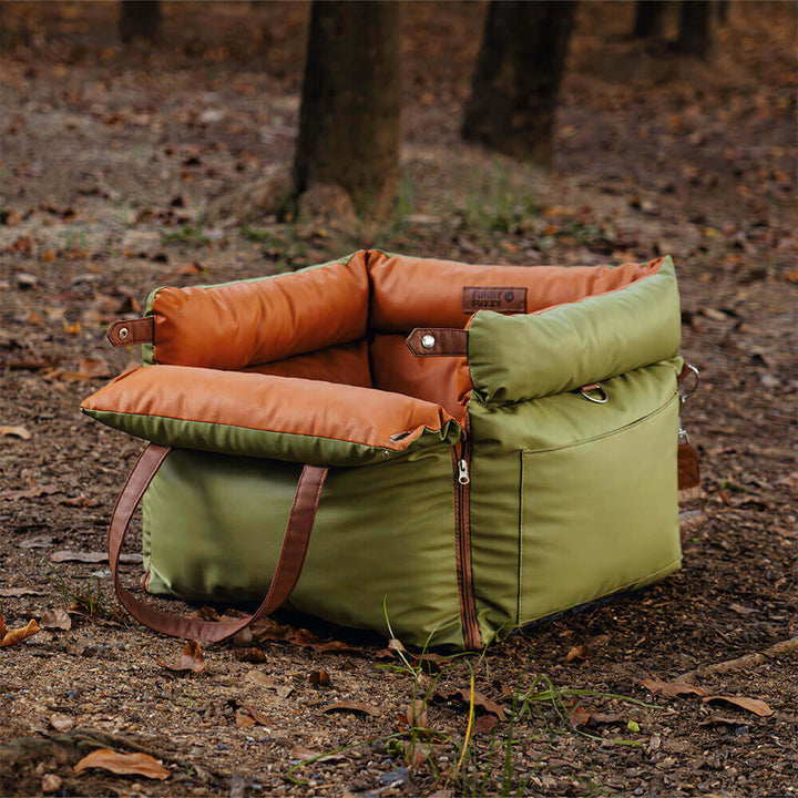 Comfortable Dog Car Seat - PawLuxury-Orange Green-Nora Luxe