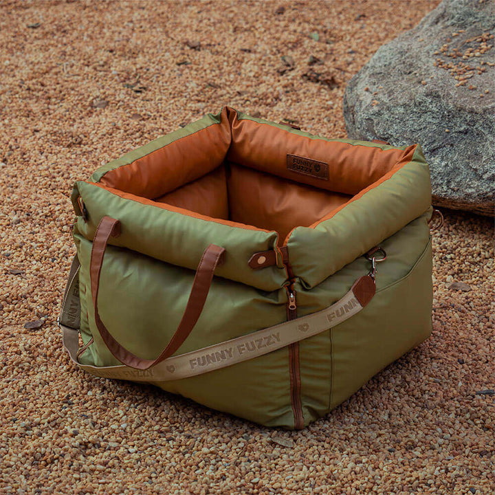 Comfortable Dog Car Seat - PawLuxury-Orange Green-Nora Luxe
