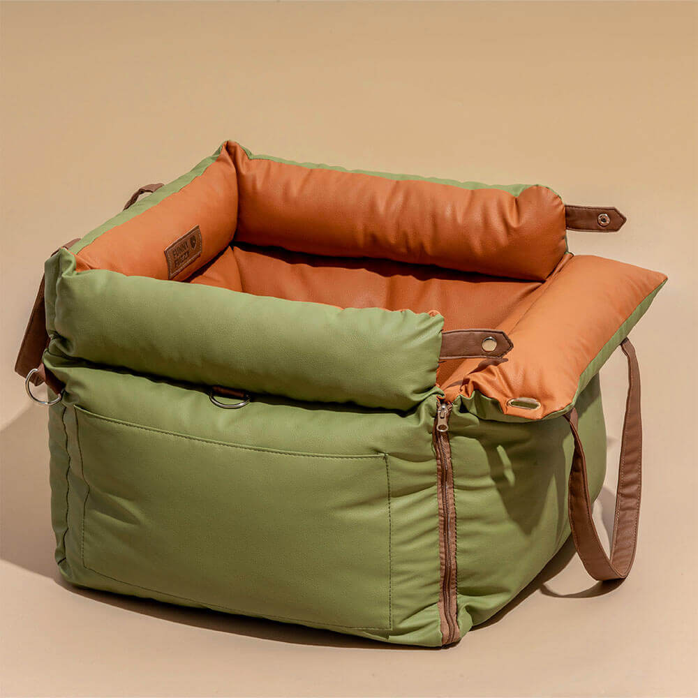 Comfortable Dog Car Seat - PawLuxury-Orange Green-Nora Luxe
