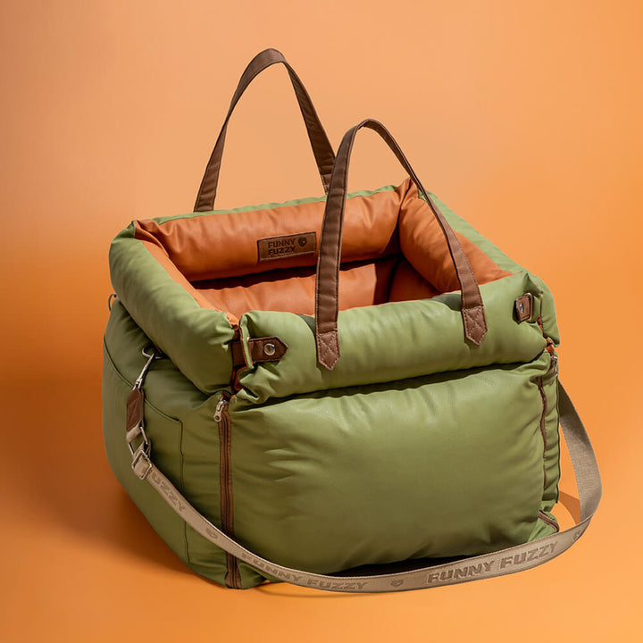 Comfortable Dog Car Seat - PawLuxury-Orange Green-Nora Luxe