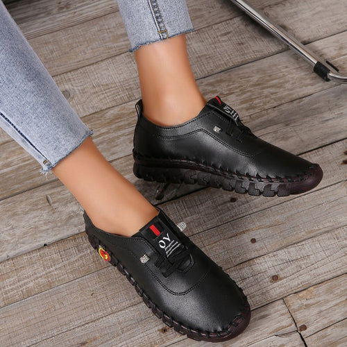 Comfortable Flat Women's Loafer – Ella-Black-4.5-The Livary