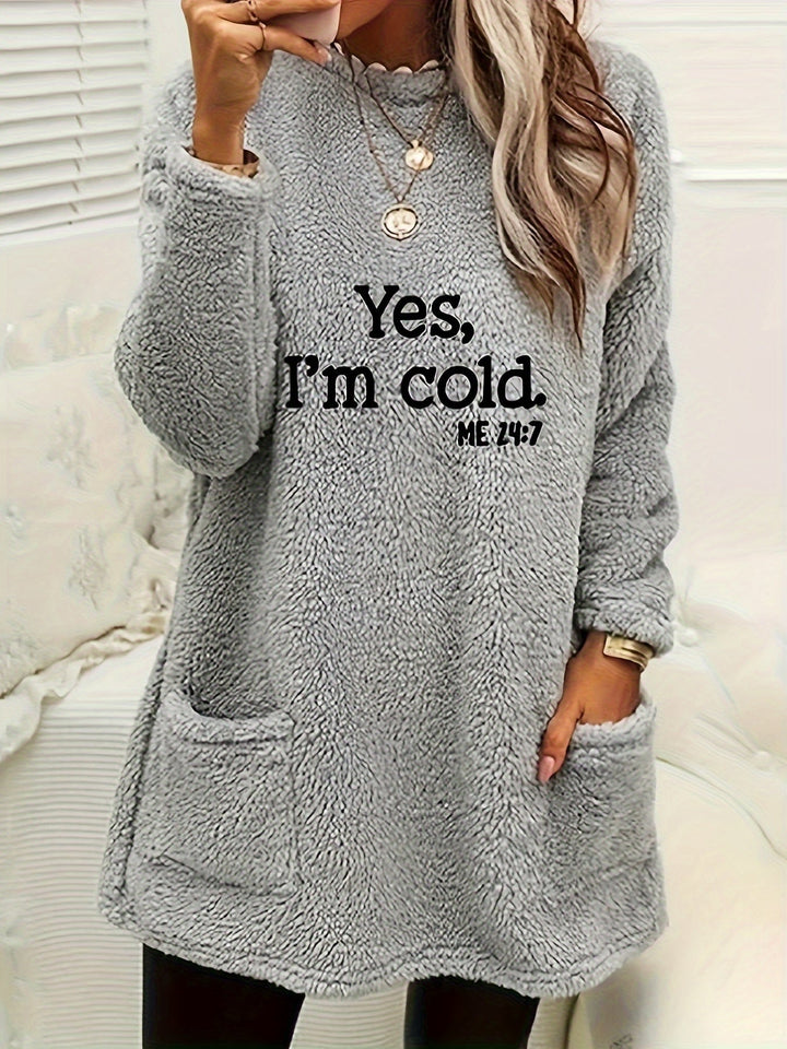 Comfortable Fleece Sweatshirt with Print - Luna-Gray-S-Nora Luxe