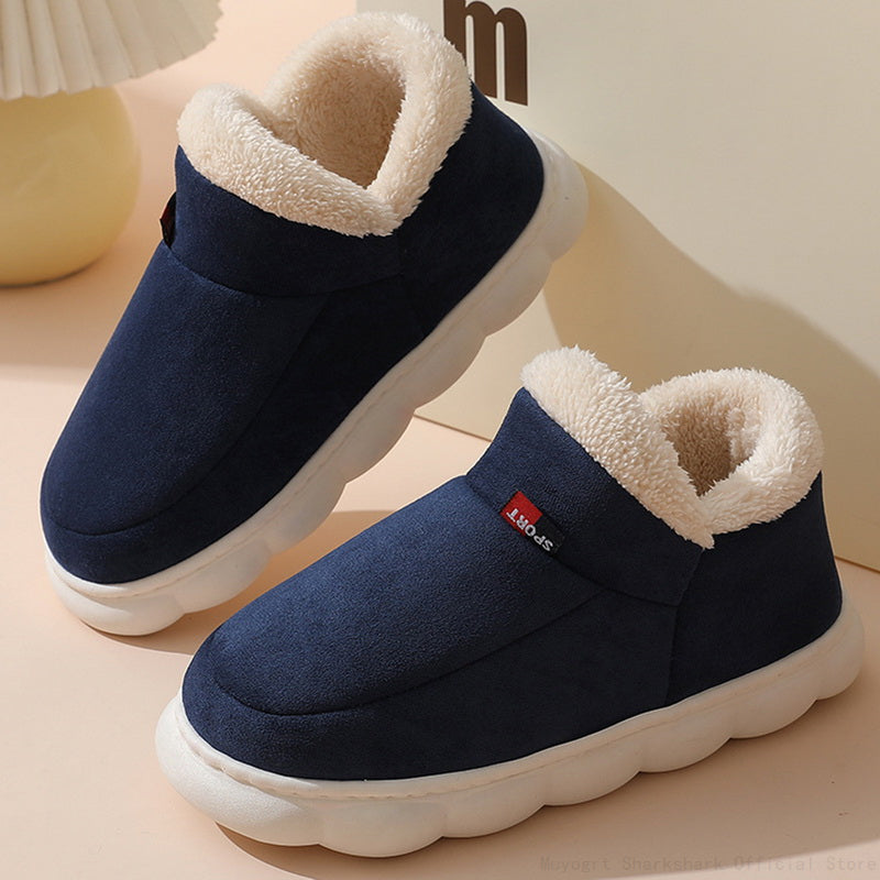Comfortable Fur Slippers - Sofie-Blue-4.5-Nora Luxe