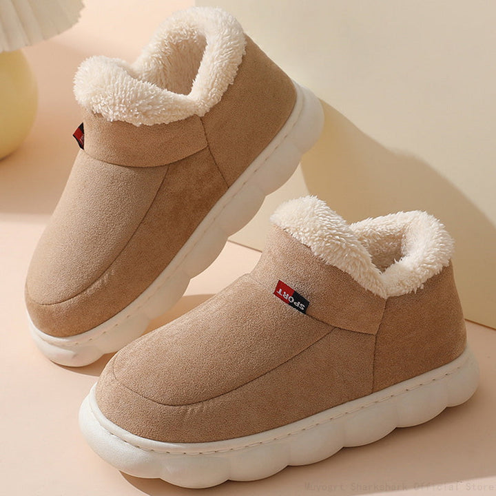 Comfortable Fur Slippers - Sofie-Khaki-4.5-Nora Luxe