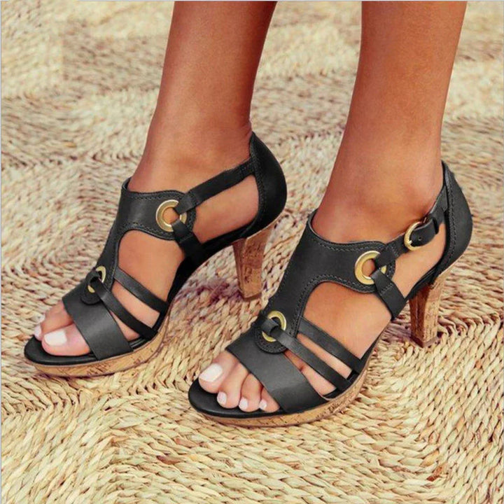 Comfortable high heels with stability comfort – Viviana-Black-4.5-Nora Luxe