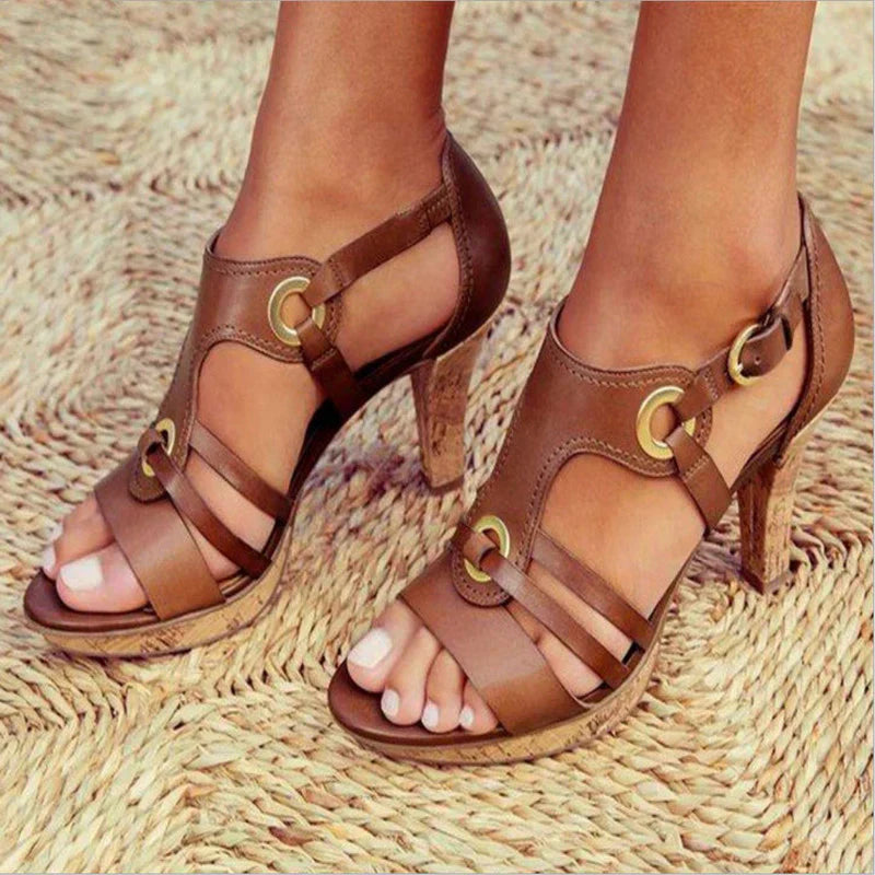 Comfortable high heels with stability comfort – Viviana-Brown-4.5-Nora Luxe