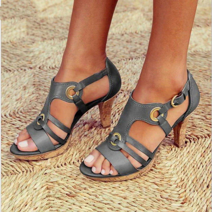 Comfortable high heels with stability comfort – Viviana-Gray-4.5-Nora Luxe