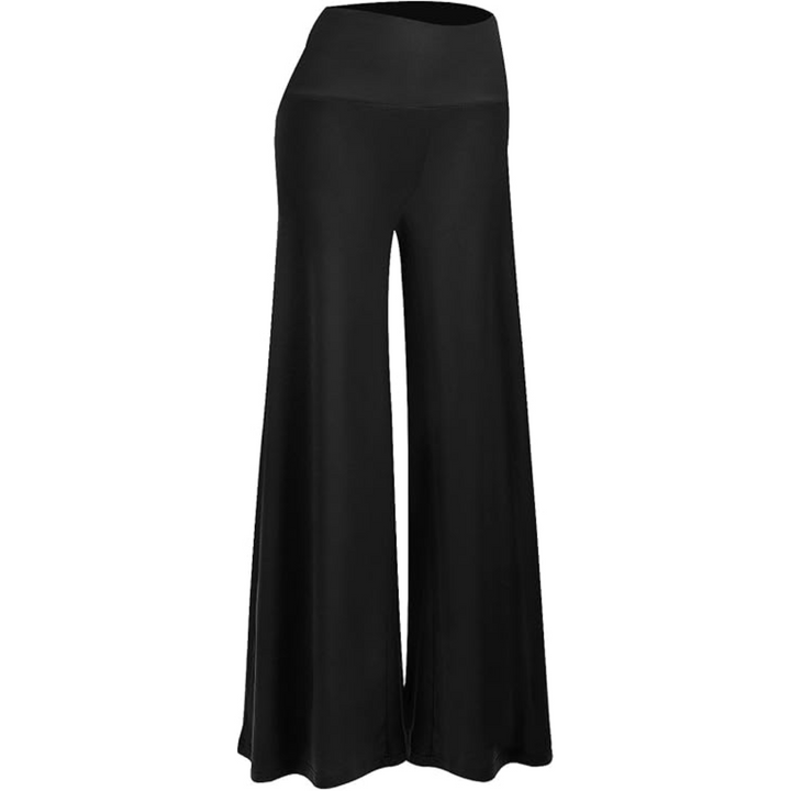 Comfortable High Waist Wide Palazzo Trousers - Oriana-Black-S-Nora Luxe