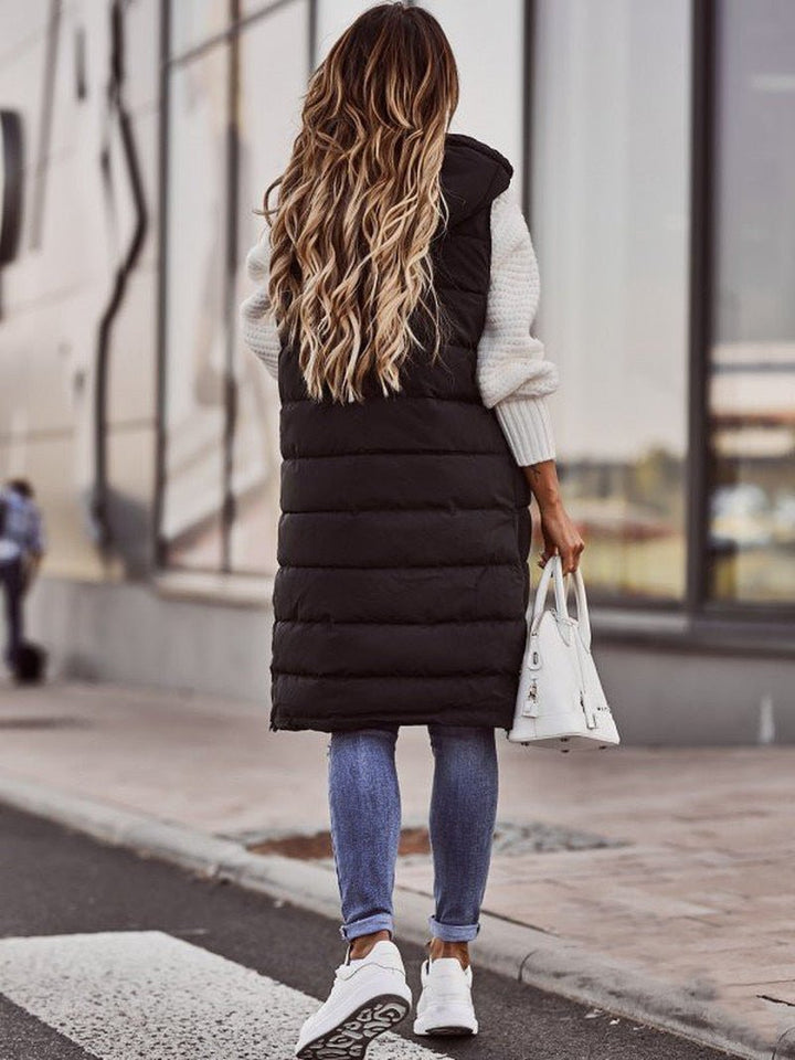 Comfortable Knee-Length Ladies Bodywarmer - Livia-Black-S-Nora Luxe