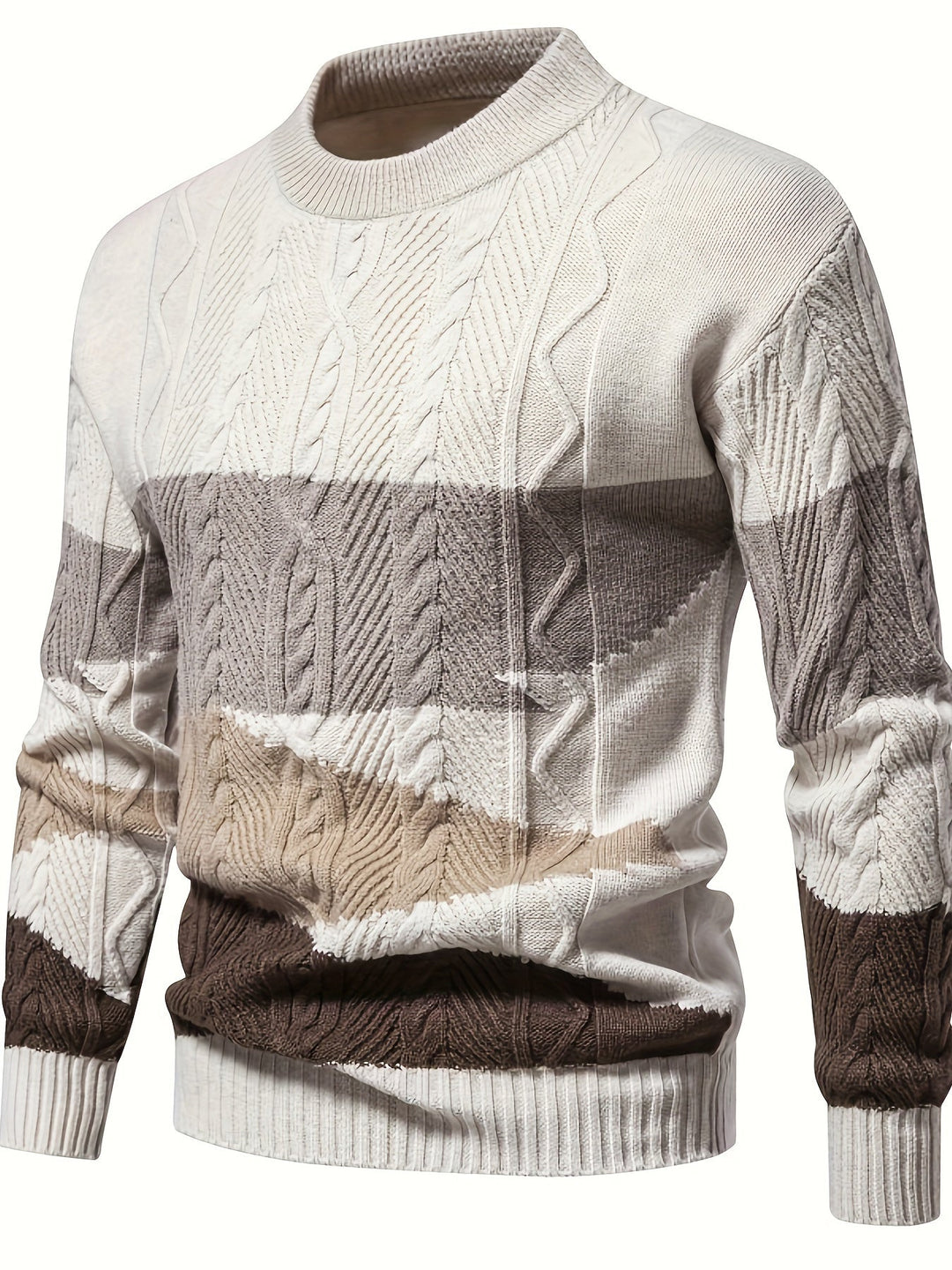 Comfortable Knitted Sweater for Men - Felix-Khaki-XS-Nora Luxe