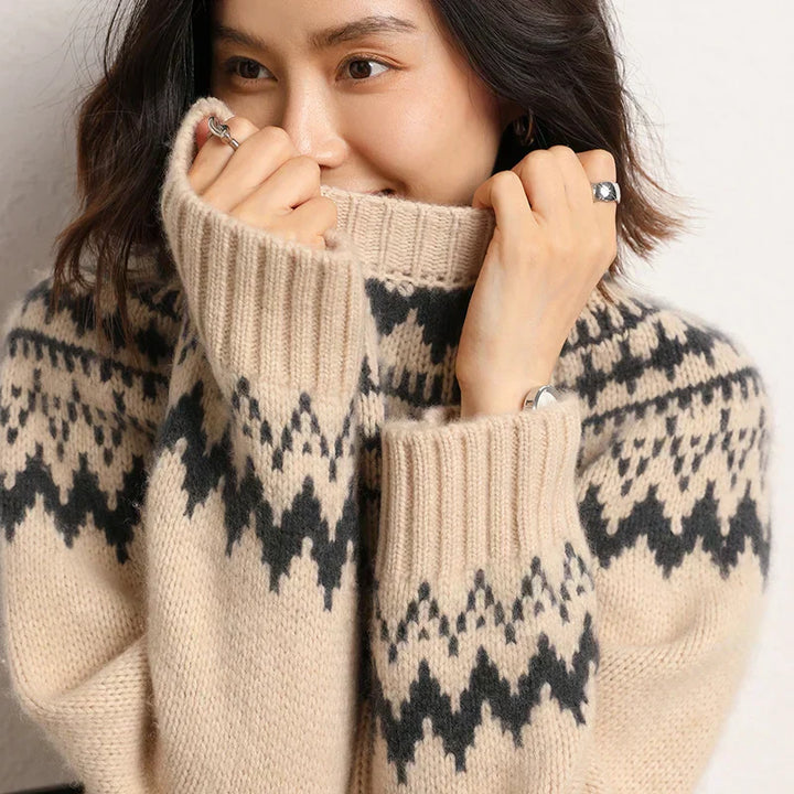 Comfortable Knitted Sweater for Women - Chloe-Beige-S-Nora Luxe
