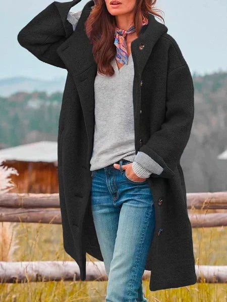 Comfortable ladies' coat – Anouk-Black-S-Nora Luxe