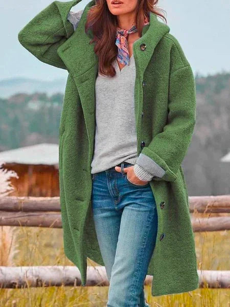Comfortable ladies' coat – Anouk-Dark green-S-Nora Luxe