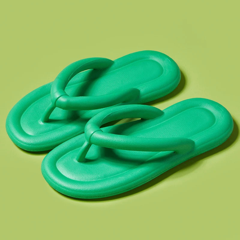 Comfortable Ladies' Flip-Flops – Luna-3-Green-State of Style