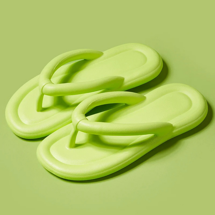Comfortable Ladies' Flip-Flops – Luna-3-Neon green-State of Style
